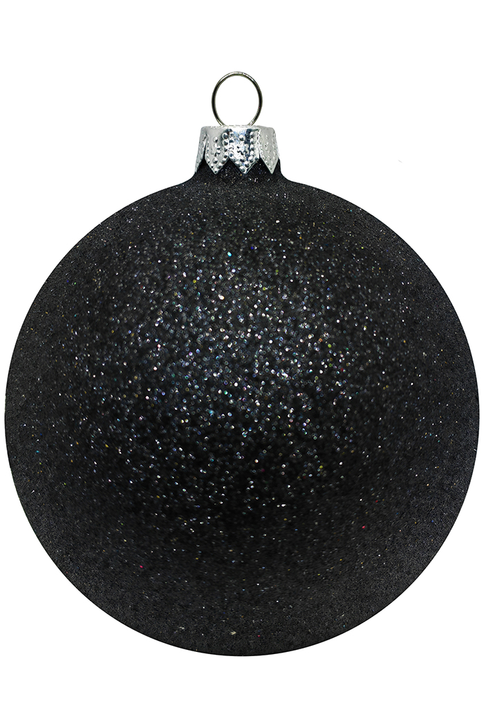 Пластиковый шар Искристый 11,5 и 13,5 см черный